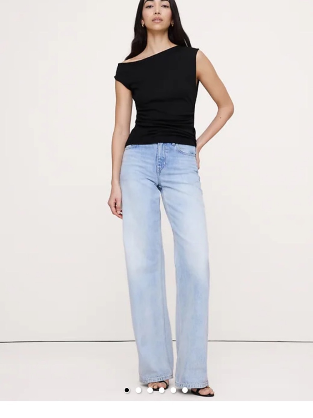 Banana Republic Black One-Shoulder Asymmetrical Tank